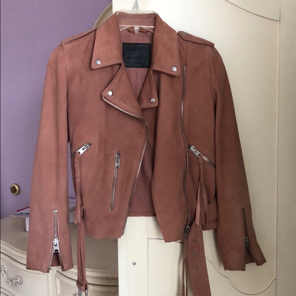 All Saints Suede Balfern Biker Jacket